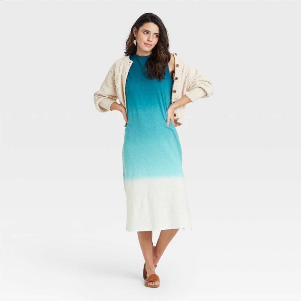 Universal Thread Dip Dye Ombré Muscle Tank Sleeveless T-shirt Dress